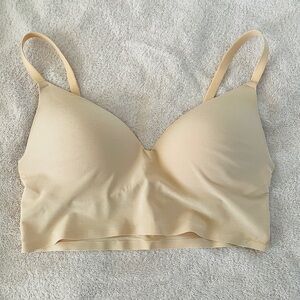 PINK - Wireless Push Up Bra, Cream/Beige, Size Large